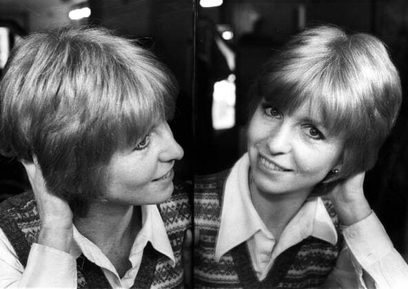 Nov 07, 1978; London, UK; Today actress JANE ASHER sacrified her long hair for her role as Peter Pan, which opens at the Shaftesbury Theatre for a season of two performances daily from Dec. 20th. The picture shows Jane taking a look at herself after losing her long hair for her part as Peter Pan. London UK  - ZUMAk09