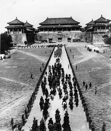 May 02, 1901 - Pekin, China - German cavalry arrive in Peking after the collapse of the Boxer Rebellion in 1901. The Boxer rebellion could hardly be classified as either a rebelion or a war against the Europeans.The Boxer Rebelion was only limited to a few places, but concentrated itself in Beijing. Within a couple months, an international force captured and occupied Beijing and forced the imperial government to agree to the most humiliating terms yet: the Boxer Protocol of 1901... Peking China  - ZUMAk09