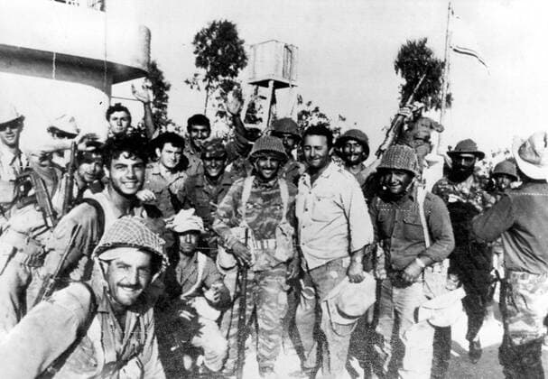 Jun 05, 1967 - El Arish, Egypt - Six-Day War, armed conflict in June 1967 between Israel and the Arab states of Egypt, Jordan, and Syria. In six days, Israel conquered the Sinai Peninsula, Gaza Strip, West Bank, and Golan Heights, which became collectively known as the Occupied Territories. Israel and its Arab neighbors had been hostile toward each other since 1948, when Israel became a nation in an area that Palestinian Arabs claim as their homeland. After Israel declared its statehood, several Arab states and Palestinian groups immediately attacked Israel, only to be driven back. The Six-Day War was viewed as an enormous victory for Israel, but the territories it gained did not stop future fighting. The peace process throughout the 1970s, 1980s, and 1990s has in large part been an attempt to resolve the land disputes created by Israel s military success. PICTURED: Israeli troops after  - ZUMAk09