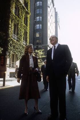 Helmut Kohl (BRD CDU-Parteivorsitzender) mit Ehefrau Hannelore zu Besuch in New York