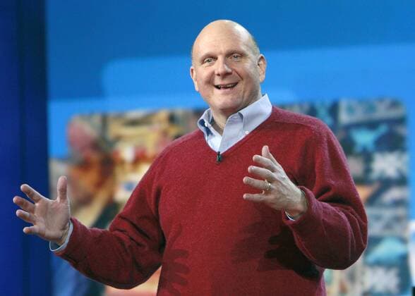 Microsoft CEO Steve Ballmer presents his pre-show keynote at the 2010 International Consumer Electronics Show (CES) in Las Vegas on January 6, 2010.  WAX20100108705