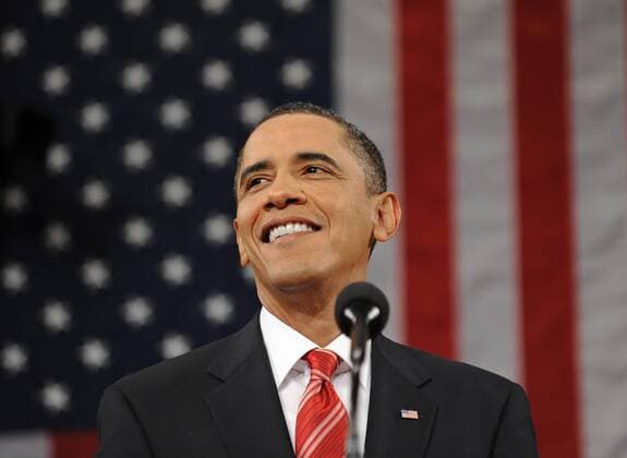 President Barack Obama delivers the State of the Union address to a joint session of congress at the Capitol on January 27, 2010 in Washington. The president addressed the economy and vowed to create new jobs.  WAP20100127121