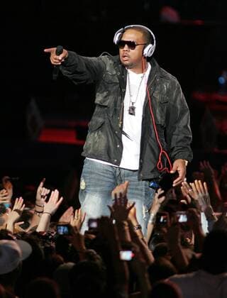 Timbaland performs in concert at the Pepsi Super Bowl Fan Jam in Miami Beach on February 4, 2010.  MIA20100204803