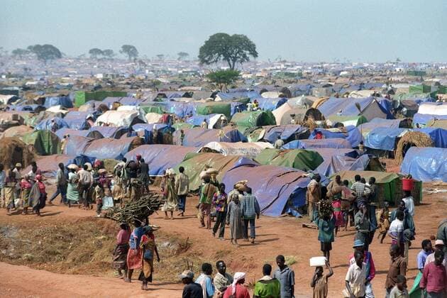Bürgerkrieg in Ruanda - Ruandische Flüchtlinge im Flüchtlingslager Benaco in Tansania