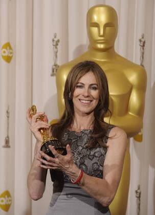 Best Director Kathryn Bigelow appears backstage with her Oscar after The Hurt Locker cleaned up at the 82nd annual Academy Awards in Hollywood on March 7, 2010.  LAP20100307675