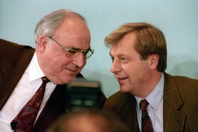 Bundeskanzler Helmut Kohl (li., Deutschland CDU) und Eberhard Diepgen (Deutschland CDU Regierender Bürgermeister Berlin)