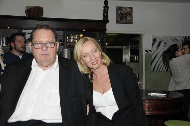 Ottfried Fischer mit Freundin Simone Brandlmeier anlässlich eines Empfangs in München