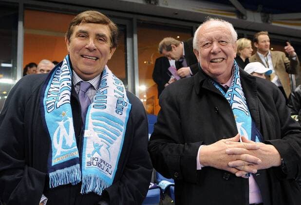 Jean Pierre Foucault (L), Jean Claude Gaudin Ligapokal Frankreich 