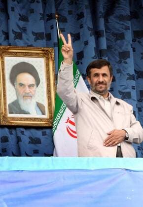 A handout picture made available by Iranian president Mahmoud Ahmadinejad s official website shows Ahmadinejad as he greets supporters in the city of Oroumieh, in north-western Iran, April 7, 2010. Iran on Wednesday deplored remarks by President Barack Obama on the United States new nuclear strategy.  WAX20100407305
