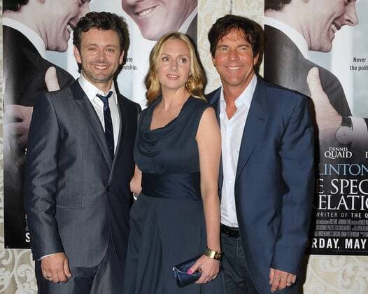 Michael Sheen, Hope Davis und Dennis Quaid (L-R), die Schauspieler bei der Premiere von The Special Relationship in Los Angeles am 19.05.2010 