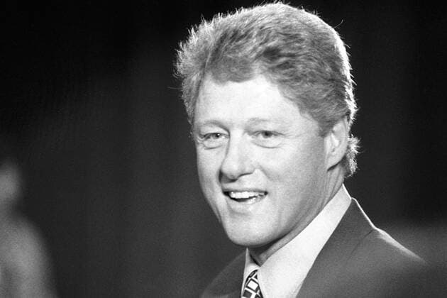 Präsidentschaftskandidat Bill Clinton (USA Demokraten)
