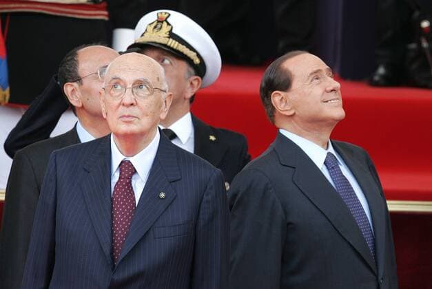 GIORGIO NAPOLITANO (L) and SILVIO BERLUSCONI - Rome 02 06 2010. Military parade for the Anniversary of the Republic.  SamanthaXZucchi
