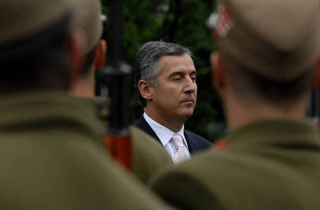Prime Minister of Montenegro Milo Dukanovic is seen during a welcoming ceremony before his meeting with his Hungarian counterpart in Budapest, Hungary, Tuesday, May 20, 2008. Dukanovic arrived to Hungary Tuesday for an official visit to meet top Hungarian politicians to talk about bilateral issues and the current situation of the Balkans. BelaxSzandelszky 