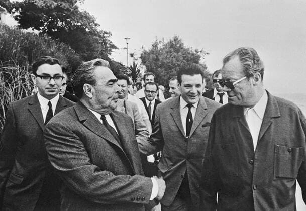 CRIMEA, USSR. Leonid Brezhnev (L) talks to Chancellor of West Germany Willy Brandt  488219