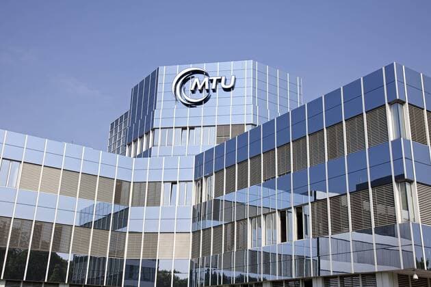 Firmenzentrale der MTU Aero Engines, MÜNCHEN, BAYERN, DEUTSCHLAND. Headquarters of MTU Aero Engines, MUNICH, BAVARIA, GERMANY. MTU Aero Engines: Triebwerkbau