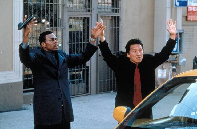 KPA46464.jpg RUSH HOUR Rush Hour USA 1997 Brett Ratner Szene mit CHRIS TUCKER (James Carter) und JACKIE CHAN (Inspektor Lee). C42122 UnitedArchives46464