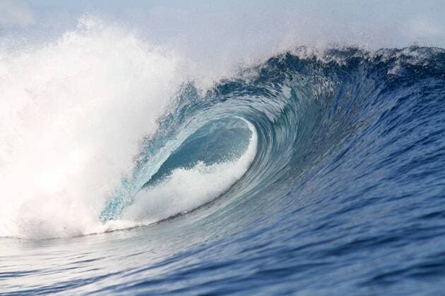 A perfect wave breaks off of TavaruaI Island, on the south west side of the Fijian Mamanucas Island Chain - JuergenxTap