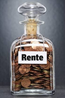  Glas mit Euro-Centmünzen und der Aufschrift Rente iblcof01740480