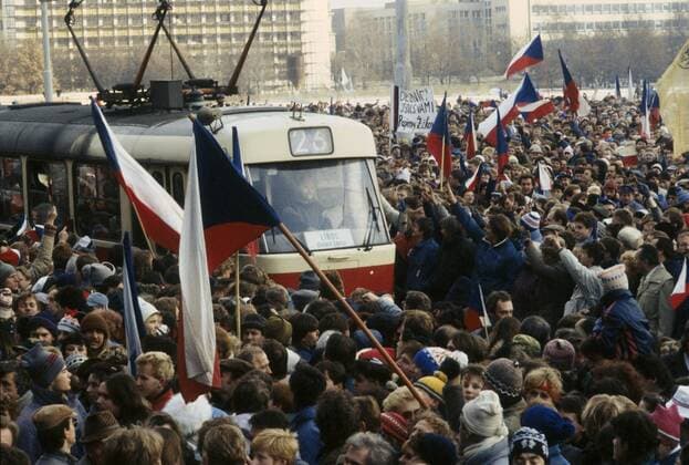 A brutal police action against peaceful march of students in Prague on November 17, 1989, sparked the Velvet Revolution, a series of demonstrations that toppled the authoritarian Communist regime in Czechoslovakia. The number of participants in the regular anti-government demonstration at Letna plain in Prague reached an estimated 800,000 people on November 25, 1989. CTK Photo Petr Josek  CTKPhoto20160696