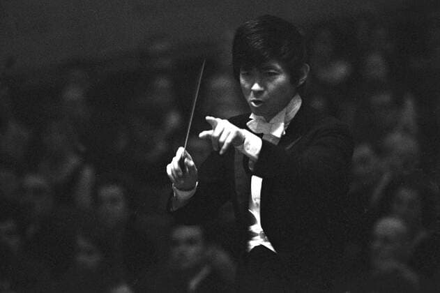 Japanese conductor Seiji Ozawa at Prague Spring music festival, May 1967. CTK Photo Jan Barta  CTKPhoto01239005