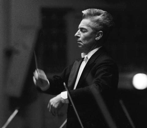 Austrian orchestra conductor Herbert von Karajan cunducts in Prague Spring Music festival, Czechoslovakia 1966. (CTKxPhotox xJirixKrulis)  CTKPhoto00489880