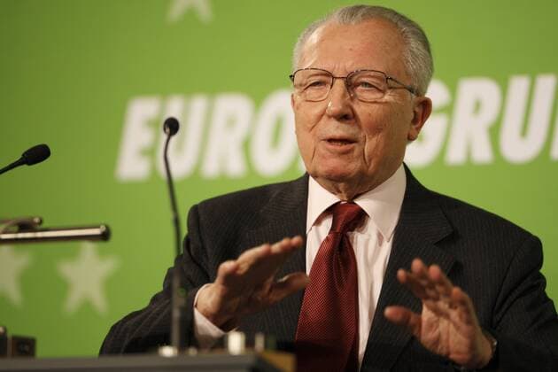 Wo steht Europa? Vortrag von Jacques Delors in der Landesvertretung von Nordrhein-Westfalen in Berlin. (Initiator: Europagruppe Grüne). Im Bild : Jacques Delors (Ehemaliger Präsident der Europäischen Kommission, ehemaliger französischer Wirtschafts- und Finanzminister)