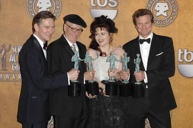 Anthony Andrews, Geoffrey Rush, Helena Bonham Carter & Colin Firth (L-R) - 17TH ANNUAL SCREEN ACTORS GUILD AWARDS - PRESSROOM Los Angeles  Patrick Rideaux PicturePerfect