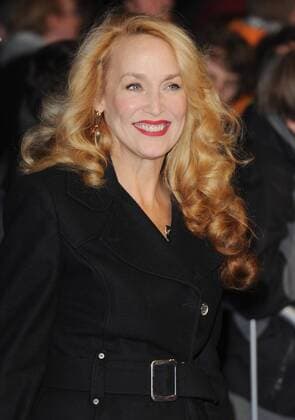 British model Jerry Hall attends the World premiere of Paul at Empire, Leicester Square in London on February 7, 2011.  LON20110207114