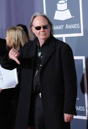 Neil Young arrives at the 53rd Grammy Awards at Staples Center in Los Angeles on February 13, 2011.  LAP20110213320