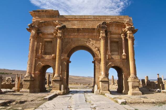 Die römischen Ruinen von Timgad, Unesco Weltkulturerbe, Algerien, Afrika iblrun01851817