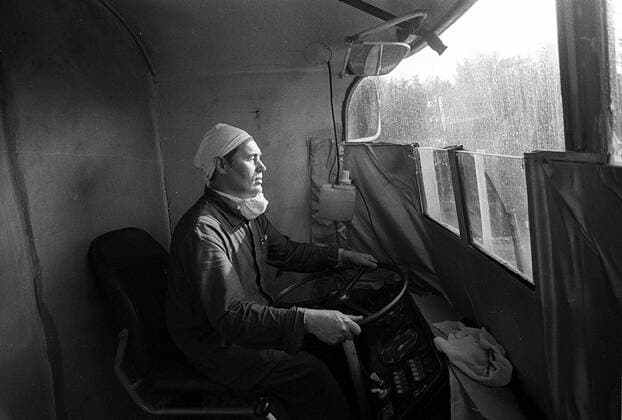 Liquidator während der Aufräumarbeiten - Katastrophe von Tschernobyl 
