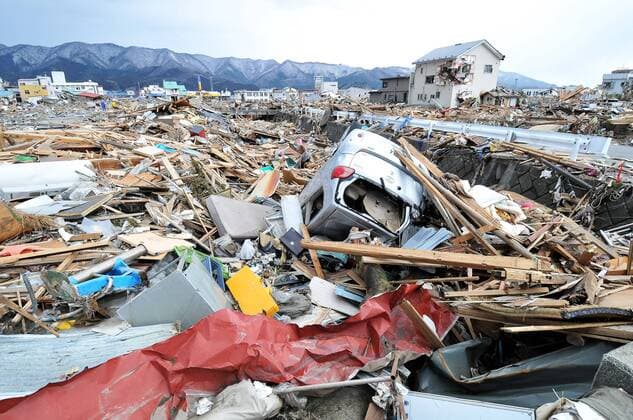 Destruction is seen in the wake of last week s 8.9 magnitude earthquake and tsunami in Ofunato, Iwate prefecture, Japan, on March 17, 2011.  TKP2011031709