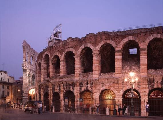 Italy Verona Roman Amphitheatre at twilight Italy Verona Roman Amphitheatre at twilight