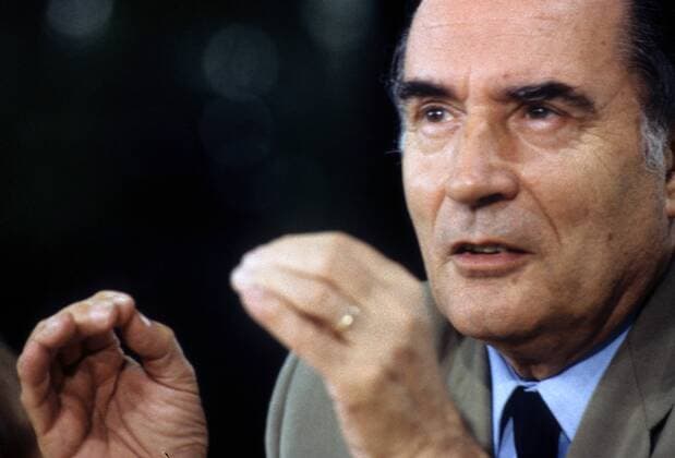Präsident Francois Mitterrand (Frankreich) anlässlich der Deutsch-Französischen Konsultationen in Bonn