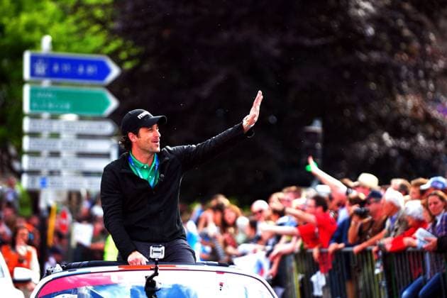 June 10, 2011 - Le Mans, France - PATRICK DEMPSEY waves to fans during the 24 Hours of Le Mans drivers parade. Le Mans France - ZUMAra4