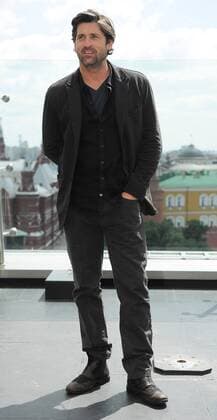 ITAR-TASS: MOSCOW, RUSSIA. JUNE 23, 2011. Actor Patrick Dempsey posing during a photo call on the Ritz Carlton Hotel s roof, close to the Kremlin.  RE0E958C