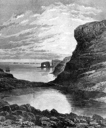 ILN June 10th 1876: Sketches from the HMS Challenger, by J.J. Wild. Christmas Harbour, Kerguelen Island. Mono Print !AUFNAHMEDATUM GESCHÄTZT! UnitedArchives0771126