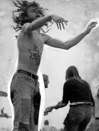 Glastonbury Free Festival 1971 Mono Print !AUFNAHMEDATUM GESCHÄTZT! UnitedArchives0652452