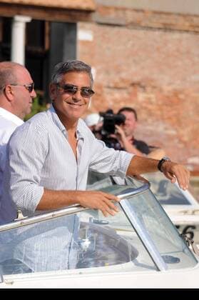 George Clooney 68TH VENICE FILM FESTIVAL 2011 - ARRIVALS by boat - NO ITALIAN SALES Venice  PMF PicturePerfect