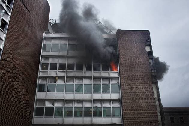 Oslo Norway - government district in Oslo minutes after Anders Behring Breivik detonated his bomb.  - KP070099
