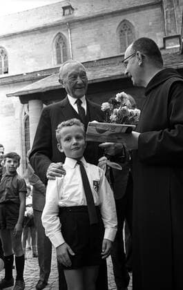 Bundeskanzler Konrad Adenauer (L, GER CDU) zu Besuch im Saarland
