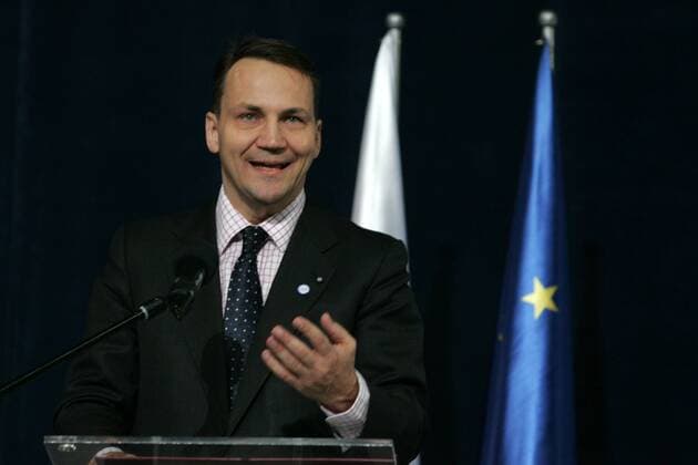 POZNAN (Posen) INTERNATIONAL FAIR. EASTERN PARTNERSHIP CIVIL SOCIETY FORUM - In picture: RADOSLAW (RADEK) SIKORSKI (MINISTER OF FOREIGN AFFAIRS OF POLAND) - MACIEJxOPALAxNEWSPIX.PL  MAO111129_002