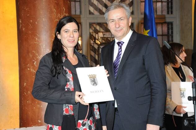 Senatorin für Bildung, Jugend und Wissenschaft, Sandra Scheeres (SPD) mit Regierender Bürgermeister Klaus Wowereit