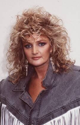Bonnie Tyler 10 86 - Frau Musik Pop Gesang Großbritannien blond Locken OHRRING leger neutral Portrait hoch