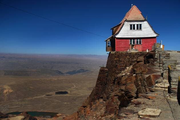 Berghütte auf 5300m Höhe, Anden, Chacaltaya, La Paz, Bolivien, Südamerika iblmea02087110