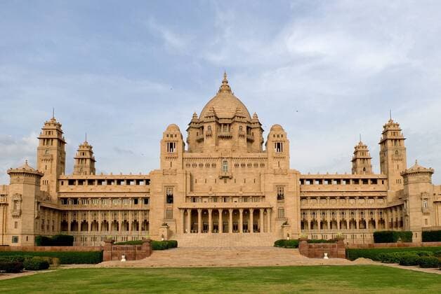 Heritage Hotel oder Palast-Hotel Umaid Bhavan, Jodhpur, Rajasthan, Indien, Asien iblomk02092813