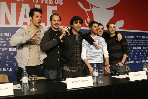 Berlinale 2008, 58. Internationale Filmfestspiele Berlin 58th Berlin International Film Festival, Tag 3. Pressekonferenz zu Chiko Fahri Ogün Yardim, Moritz Bleibtreu, Fatih Akin, Volkan Özcan, Özgür Yildirim, Dennis Moschitto