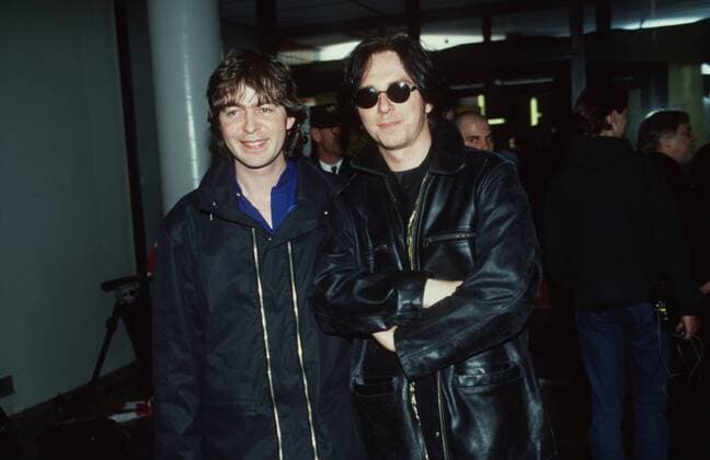 Echo Verleihung 1997 in Hamburg Fool s Garden Peter Freudenthaler (li.) und Volker Hinkel 02 97 her Musik Mann leger Jacke stehend Echo 97 Gesang Pop Gruppe Band halb quer