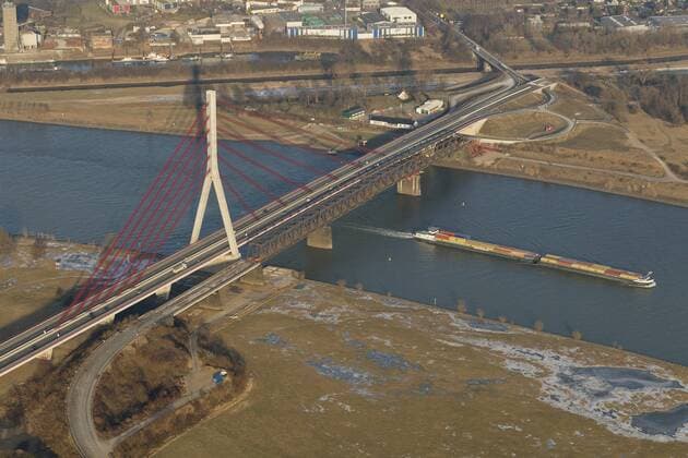 Luftbild, vereiste Wasserwege, Eisschollen, Weseler RheinBrücke, Wesel, Ruhrgebiet, Nordrhein-Westfalen, Deutschland, Europa !ACHTUNGxMINDESTHONORARx60xEURO!