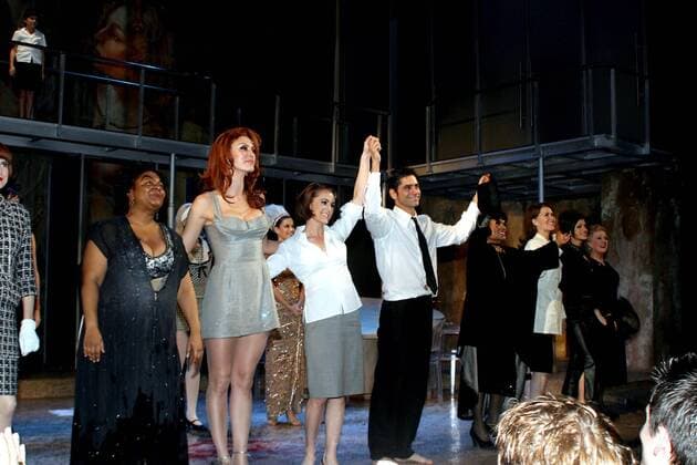 Oct. 28, 2003 - New York, New York, U.S. - K33761RM.CURTAIN CALL FOR THE CAST MEMBERS OF THE PLAY NINE ..NEW YORK New York..10 28 2003.. 2003.MARY STUART MASTERSON, DANIEL MANCHE, JOHN STAMOS AND EARTHA KITT WITH OTHER CAST MEMBERS FROM NINE New York U.S.  - ZUMAmk1